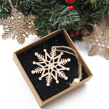 Load image into Gallery viewer, Vintage Wooden Snowflake Ornament Set (12pcs)