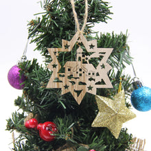 Load image into Gallery viewer, Vintage Wooden Snowflake Ornament Set (12pcs)