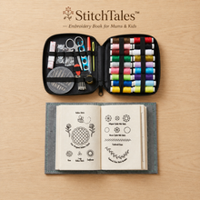 Load image into Gallery viewer, StitchTales™ — Embroidery Book for Mums &amp; Kids
