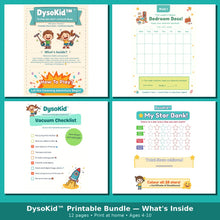 Load image into Gallery viewer, DysoKid™ - Printable Chore Chart + Certificate Bundle
