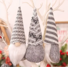 Load image into Gallery viewer, Cozy Christmas Gnome Trio – Plush Ornaments
